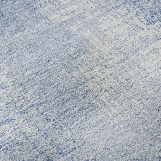 Sky Blue And Ivory Abstract Washable Area Rug With UV Protection Photo 9