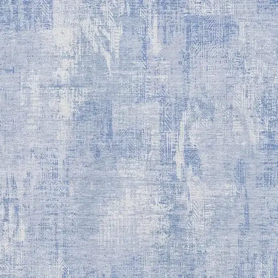 Sky Blue And Ivory Abstract Washable Area Rug With UV Protection Photo 2