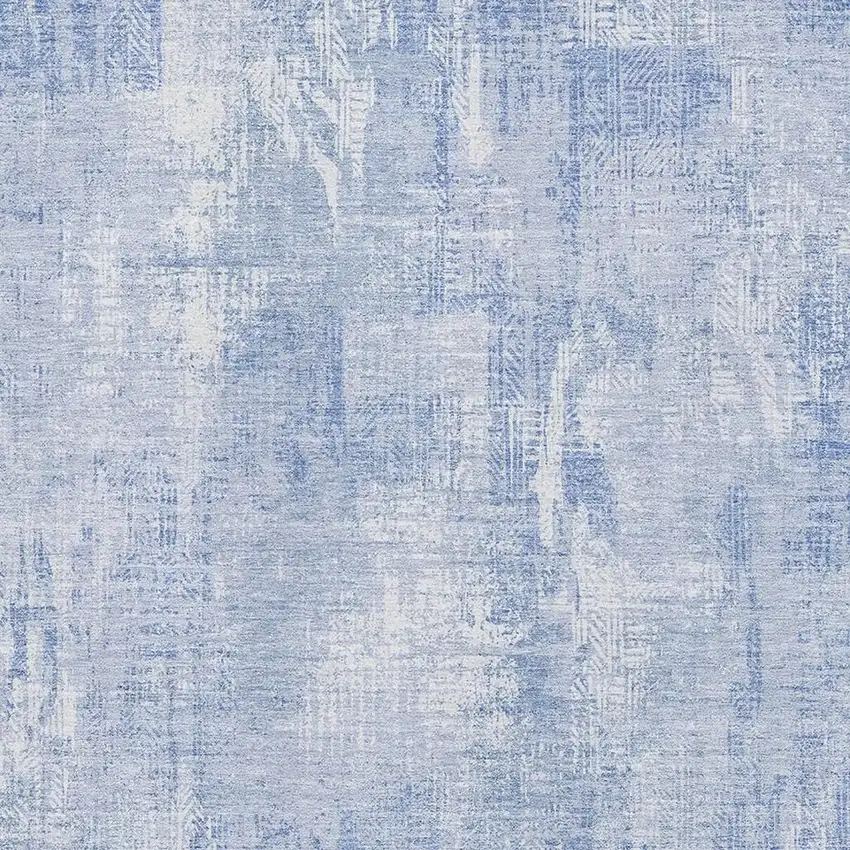 Sky Blue And Ivory Abstract Washable Area Rug With UV Protection Photo 2