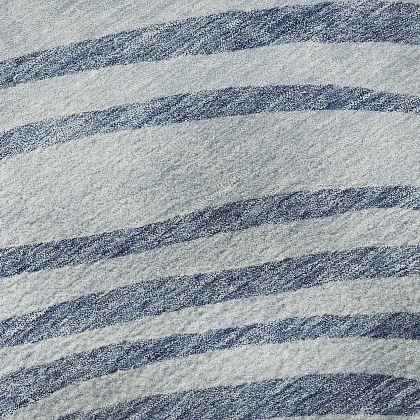 Sky Blue And Ivory Abstract Washable Area Rug With UV Protection Photo 9