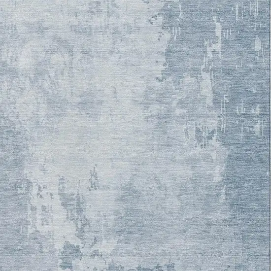 Sky Blue And Ivory Abstract Washable Area Rug With UV Protection Photo 2
