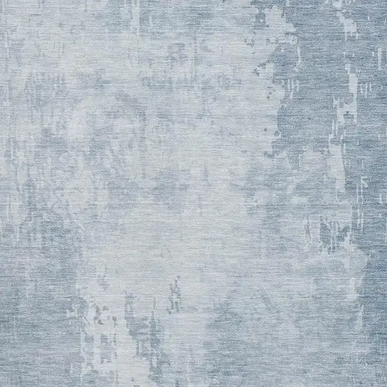Sky Blue And Ivory Abstract Washable Area Rug With UV Protection Photo 2