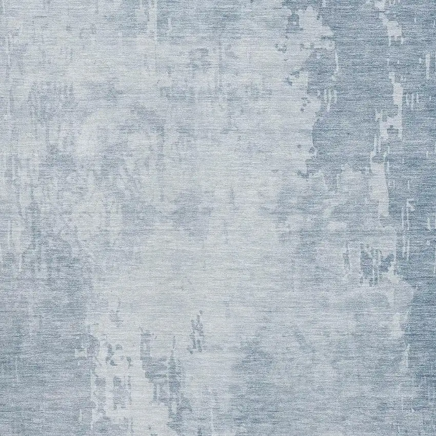 Sky Blue And Ivory Abstract Washable Area Rug With UV Protection Photo 2