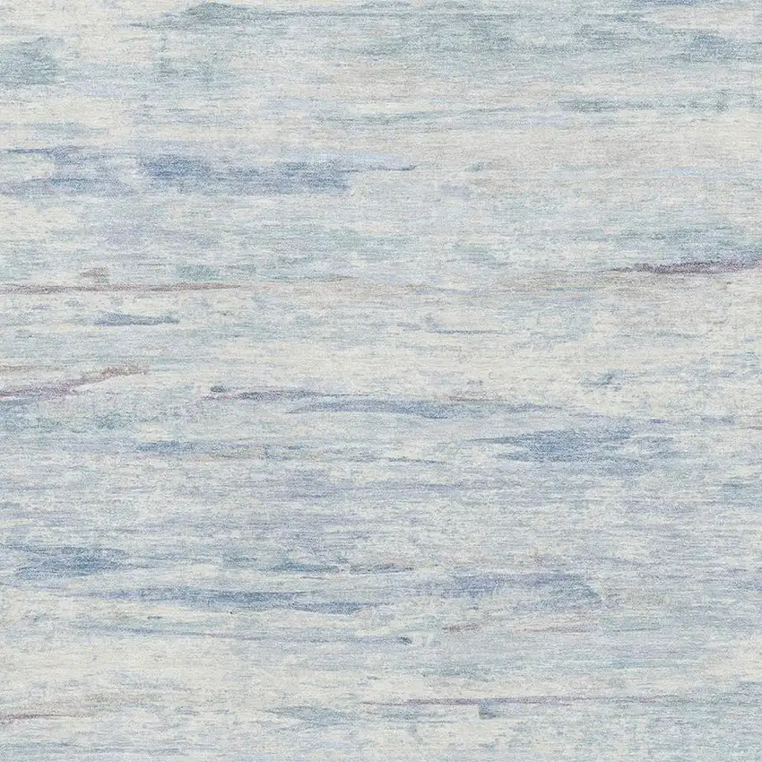 Sky Blue And Ivory Abstract Washable Area Rug With UV Protection Photo 3