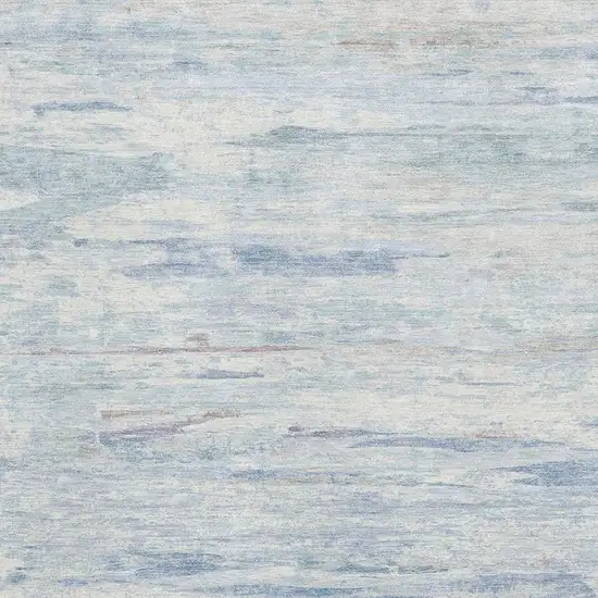 Sky Blue And Ivory Abstract Washable Area Rug With UV Protection Photo 3