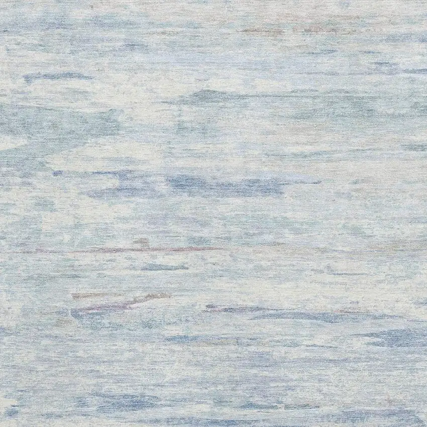 Sky Blue And Ivory Abstract Washable Area Rug With UV Protection Photo 3