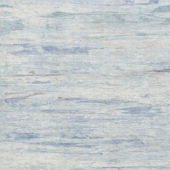 Sky Blue And Ivory Abstract Washable Area Rug With UV Protection Photo 3