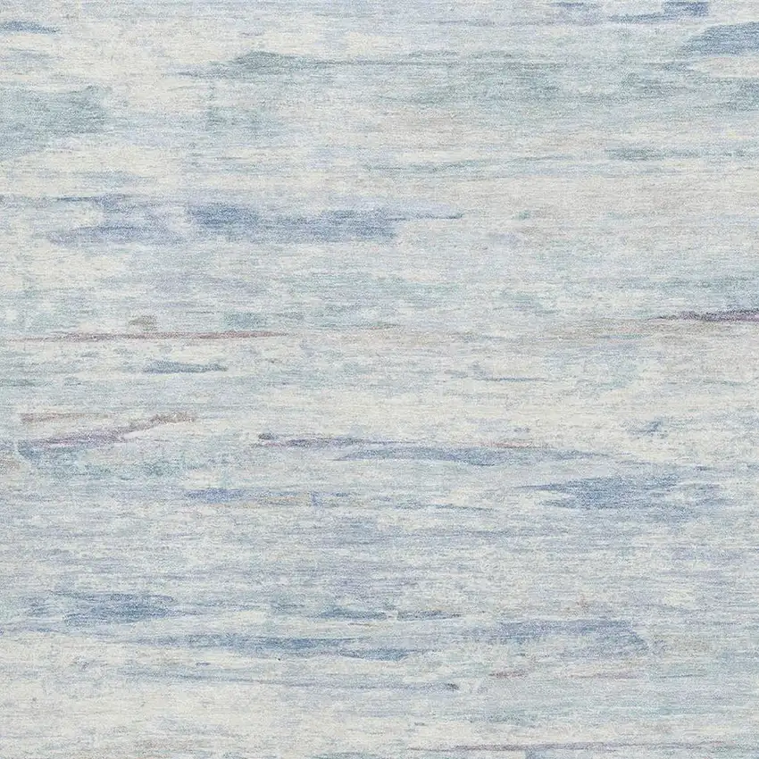 Sky Blue And Ivory Abstract Washable Area Rug With UV Protection Photo 3