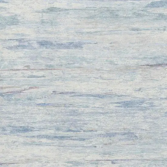 Sky Blue And Ivory Abstract Washable Area Rug With UV Protection Photo 4