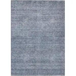 Photo of Sky Blue And Ivory Abstract Washable Indoor Outdoor Area Rug