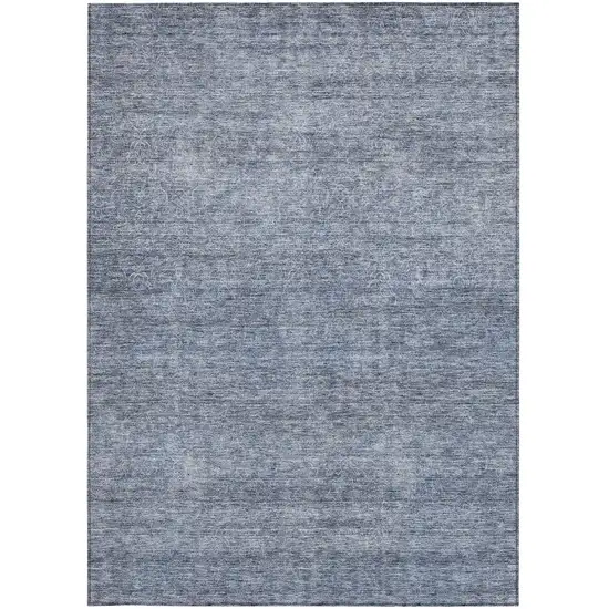 Sky Blue And Ivory Abstract Washable Indoor Outdoor Area Rug Photo 7