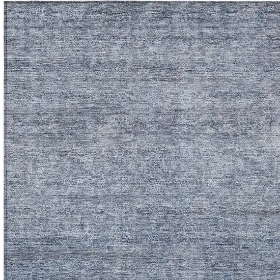 Sky Blue And Ivory Abstract Washable Indoor Outdoor Area Rug Photo 6
