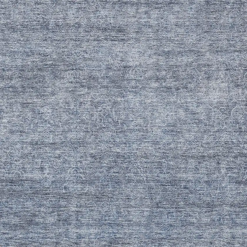 Sky Blue And Ivory Abstract Washable Indoor Outdoor Area Rug Photo 6