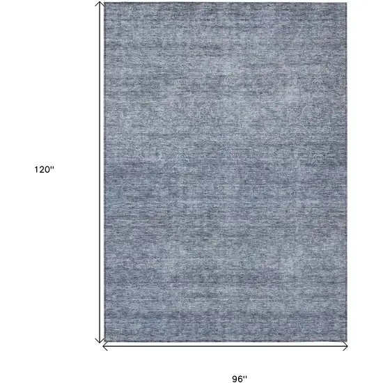 Sky Blue And Ivory Abstract Washable Indoor Outdoor Area Rug Photo 3