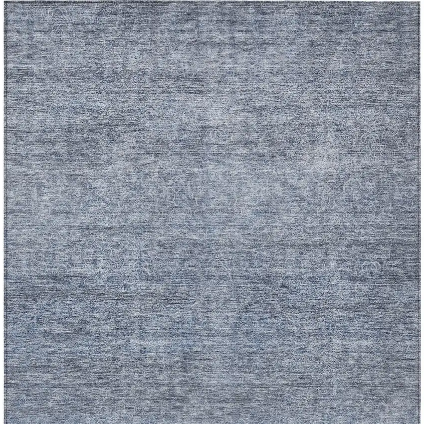 Sky Blue And Ivory Abstract Washable Indoor Outdoor Area Rug Photo 7
