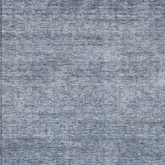 Sky Blue And Ivory Abstract Washable Indoor Outdoor Area Rug Photo 9