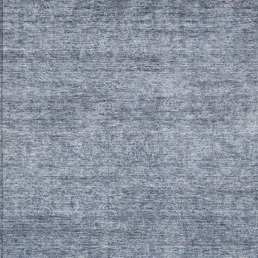 Sky Blue And Ivory Abstract Washable Indoor Outdoor Area Rug Photo 9