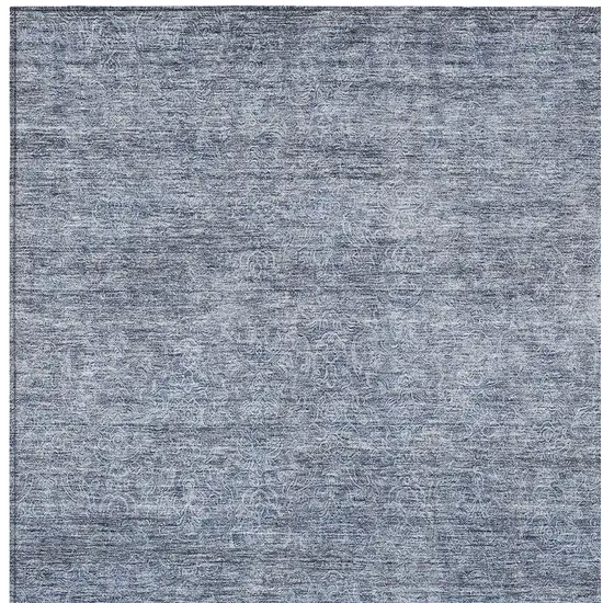 Sky Blue And Ivory Abstract Washable Indoor Outdoor Area Rug Photo 7