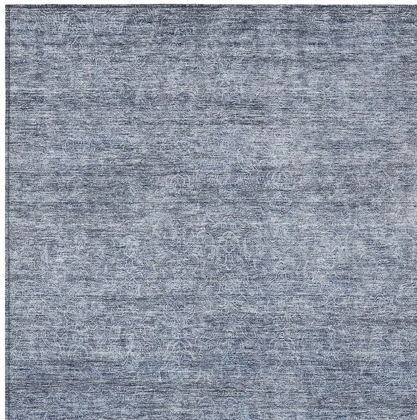 Sky Blue And Ivory Abstract Washable Indoor Outdoor Area Rug Photo 7
