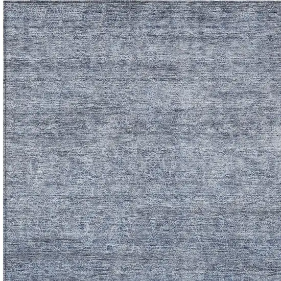 Sky Blue And Ivory Abstract Washable Indoor Outdoor Area Rug Photo 7