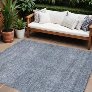Photo of Sky Blue And Ivory Abstract Washable Indoor Outdoor Area Rug