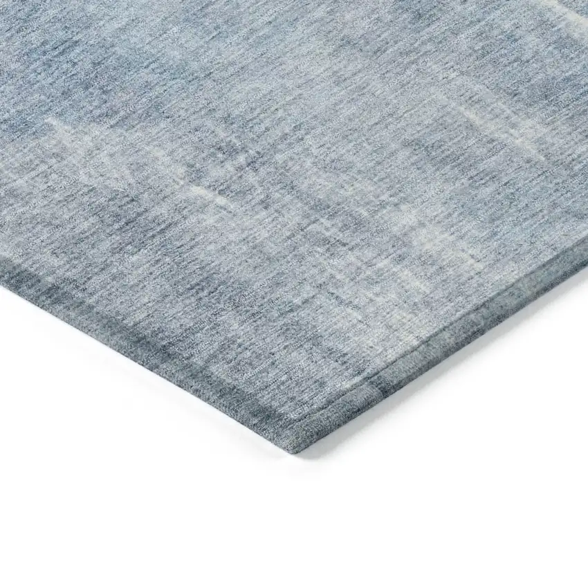 Sky Blue And Ivory Abstract Washable Indoor Outdoor Area Rug Photo 9