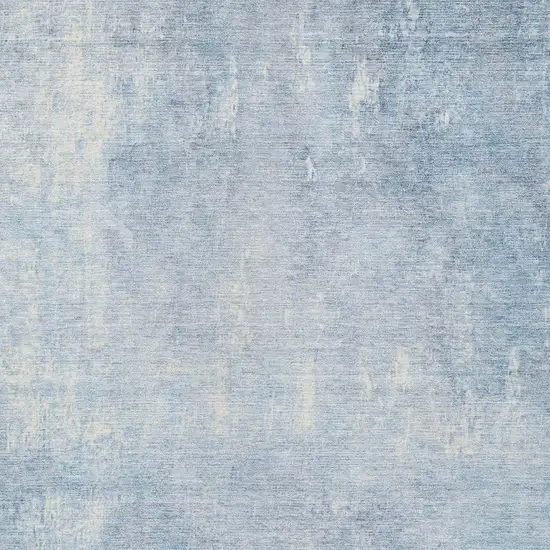 Sky Blue And Ivory Abstract Washable Indoor Outdoor Area Rug Photo 6