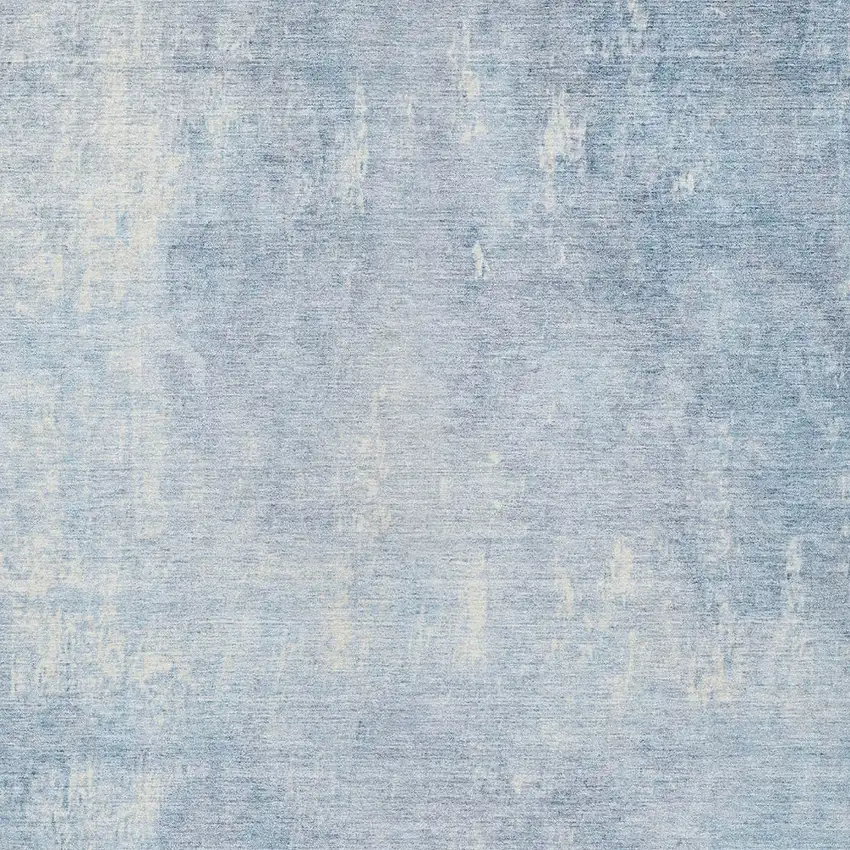 Sky Blue And Ivory Abstract Washable Indoor Outdoor Area Rug Photo 6