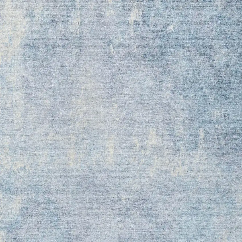 Sky Blue And Ivory Abstract Washable Indoor Outdoor Area Rug Photo 2