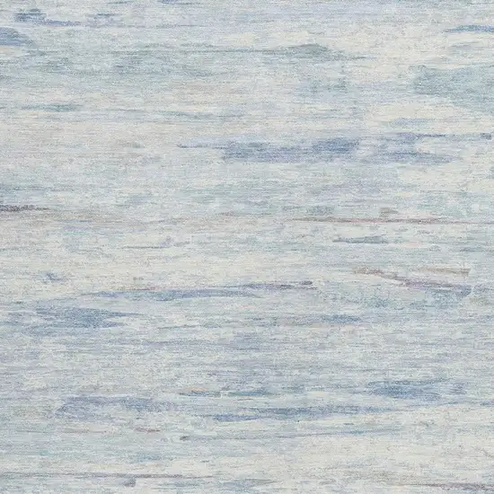 Sky Blue And Ivory Abstract Washable Indoor Outdoor Area Rug Photo 3