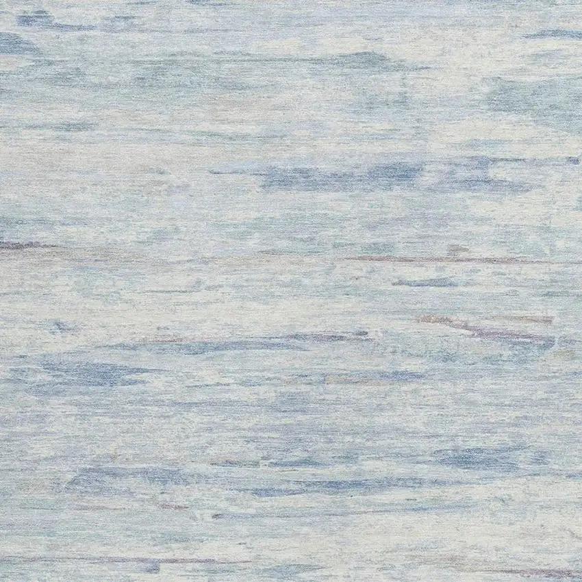 Sky Blue And Ivory Abstract Washable Indoor Outdoor Area Rug Photo 3