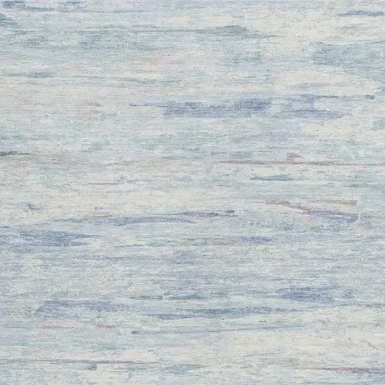 Sky Blue And Ivory Abstract Washable Indoor Outdoor Area Rug Photo 3