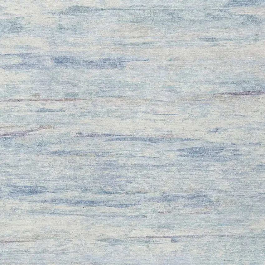 Sky Blue And Ivory Abstract Washable Indoor Outdoor Area Rug Photo 3