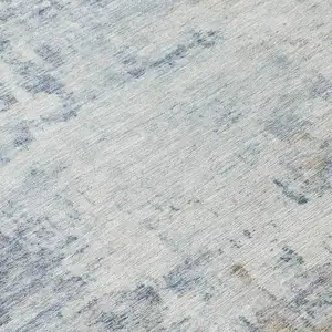 Photo of Sky Blue And Ivory Abstract Washable Indoor Outdoor Area Rug