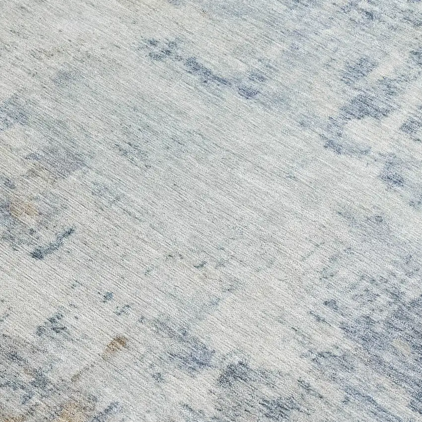 Sky Blue And Ivory Abstract Washable Indoor Outdoor Area Rug Photo 2