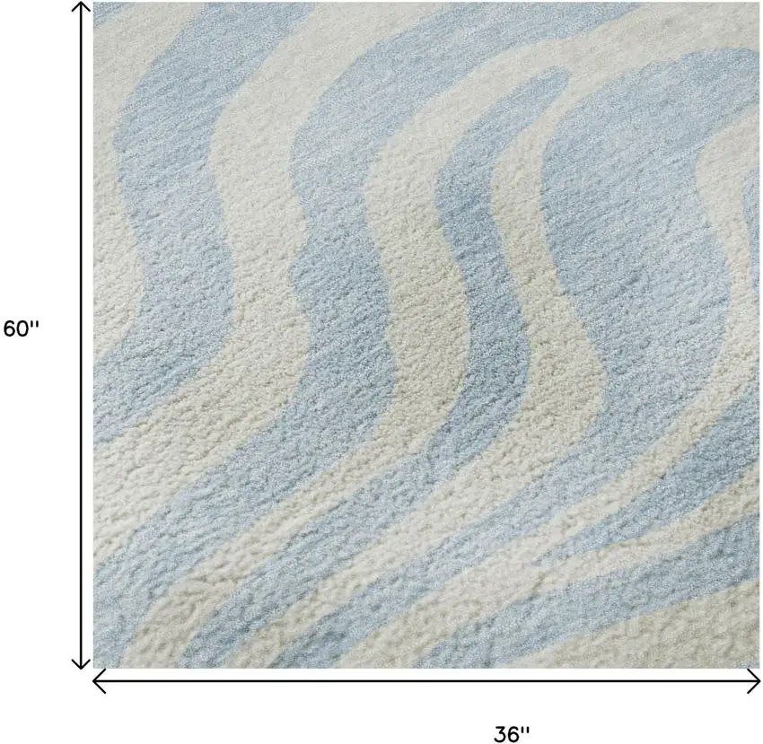 Sky Blue And Ivory Animal Print Washable Area Rug With UV Protection Photo 9