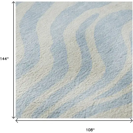 Sky Blue And Ivory Animal Print Washable Area Rug With UV Protection Photo 8