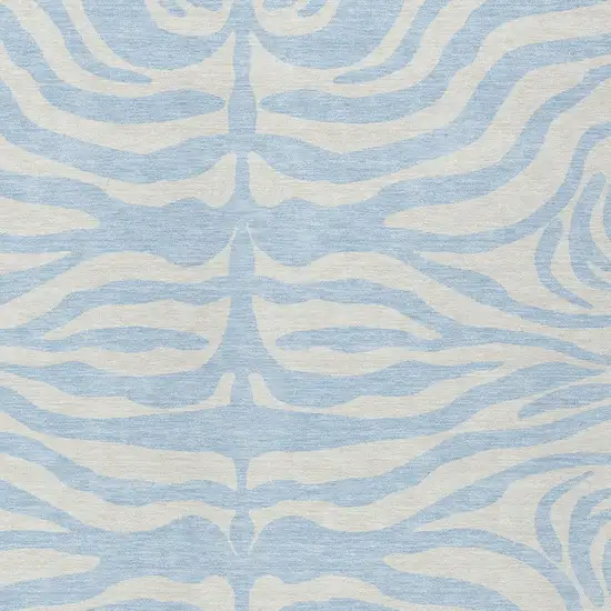 Sky Blue And Ivory Animal Print Washable Indoor Outdoor Area Rug Photo 5