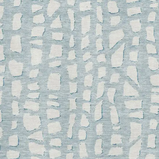 Sky Blue And Ivory Cobblestone Washable Area Rug With UV Protection Photo 3