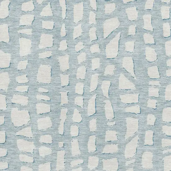 Sky Blue And Ivory Cobblestone Washable Area Rug With UV Protection Photo 3