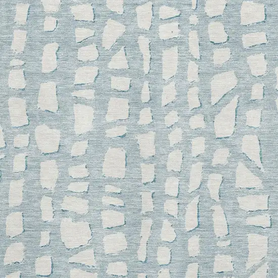 Sky Blue And Ivory Cobblestone Washable Area Rug With UV Protection Photo 3