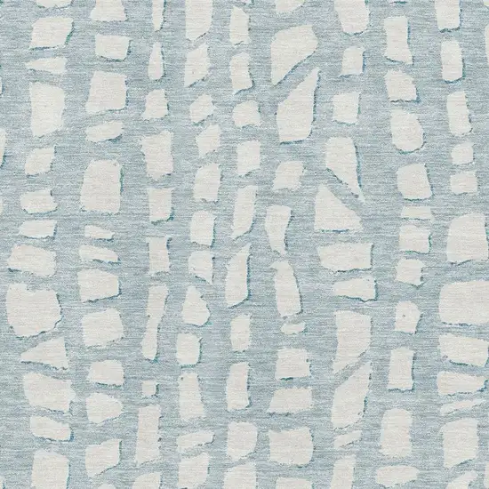Sky Blue And Ivory Cobblestone Washable Area Rug With UV Protection Photo 3