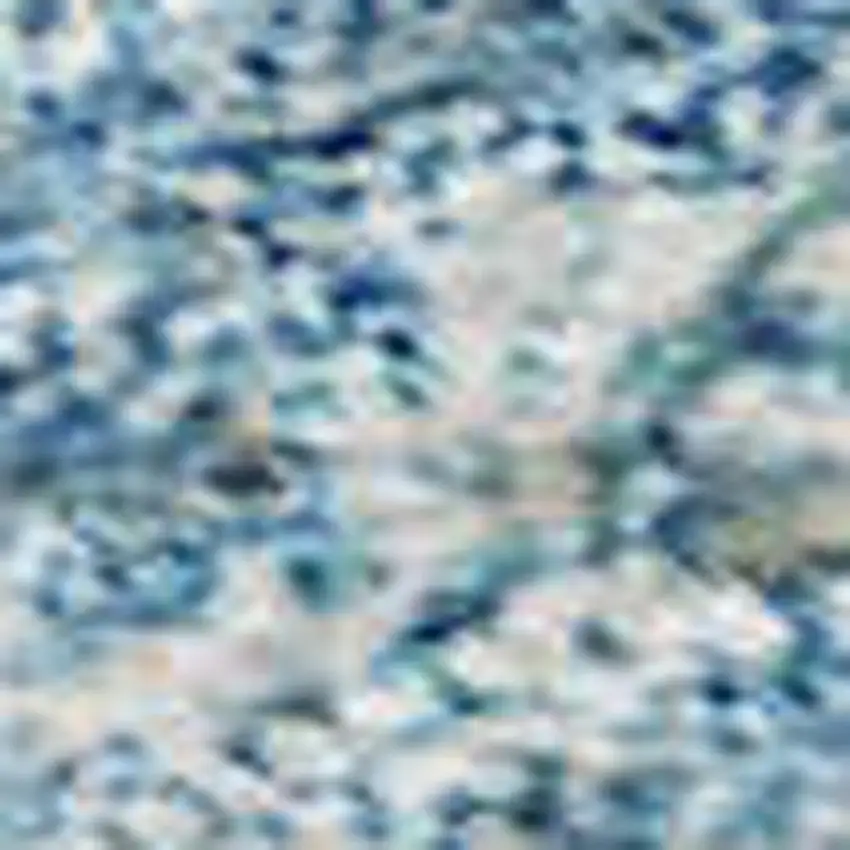 Sky Blue And Ivory Damask Washable Area Rug With UV Protection Photo 2