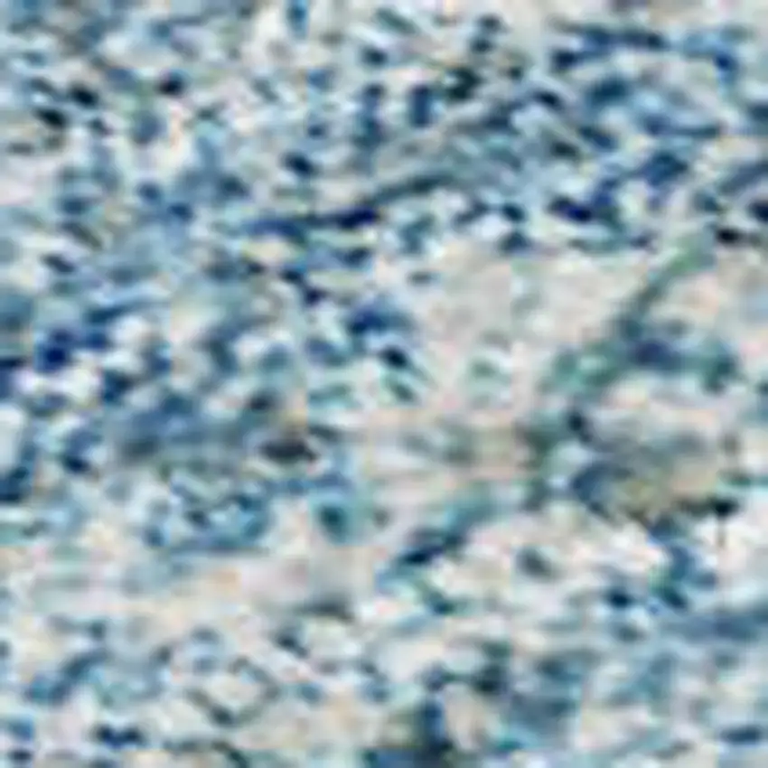 Sky Blue And Ivory Damask Washable Area Rug With UV Protection Photo 3