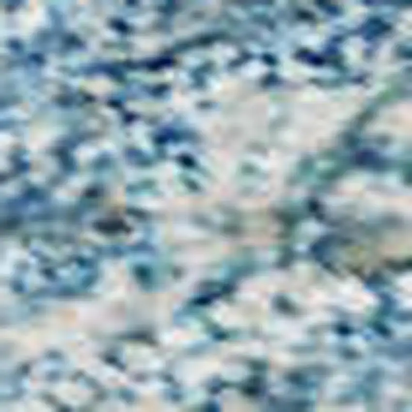 Sky Blue And Ivory Damask Washable Area Rug With UV Protection Photo 3