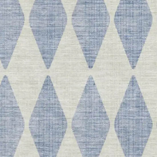 Sky Blue And Ivory Diamond Washable Area Rug With UV Protection Photo 3