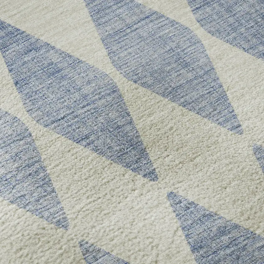 Sky Blue And Ivory Diamond Washable Area Rug With UV Protection Photo 1