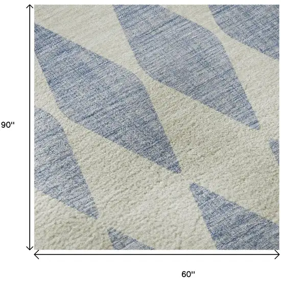 Sky Blue And Ivory Diamond Washable Area Rug With UV Protection Photo 9