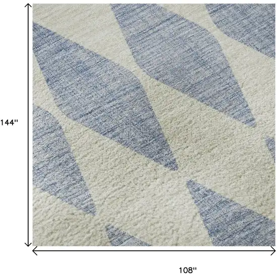 Sky Blue And Ivory Diamond Washable Area Rug With UV Protection Photo 9