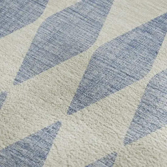Sky Blue And Ivory Diamond Washable Area Rug With UV Protection Photo 2